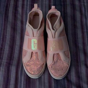 UGG pink glitter slip on sneakers sz 8